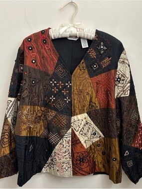 Laura Ashley size large patchwork style lightweight jacket